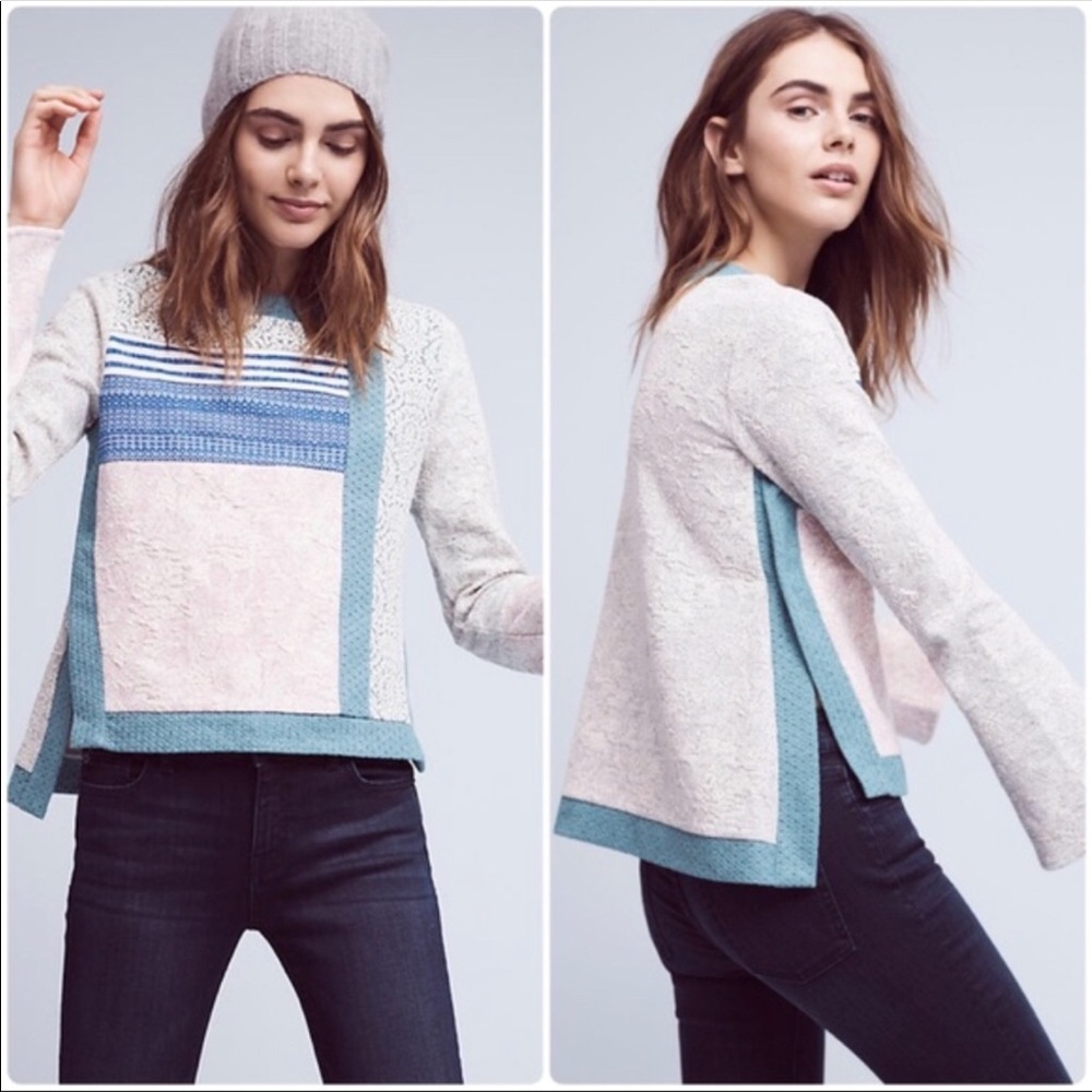 Anthropologie Postmark Pullover Metallic Sweater